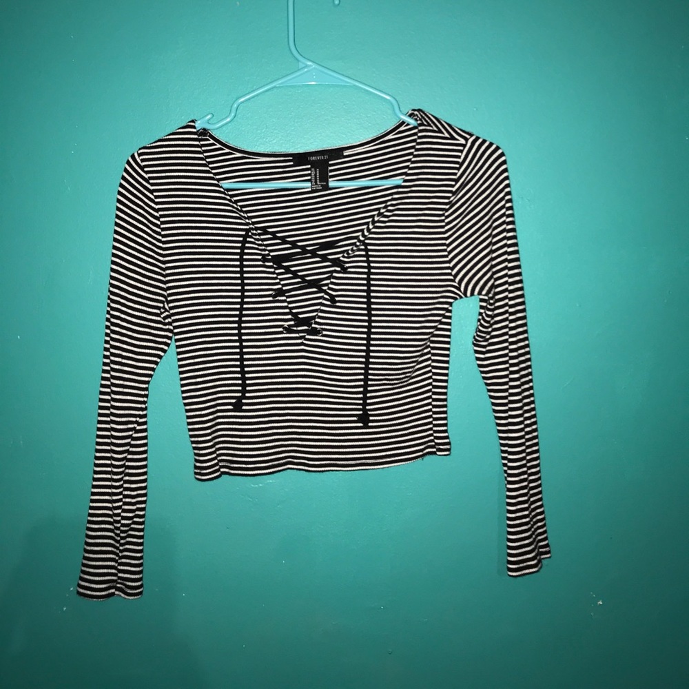 Cropped striped shirt